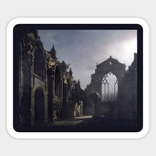 The Ruins of Holyrood Chapel by Louis Daguerre Sticker